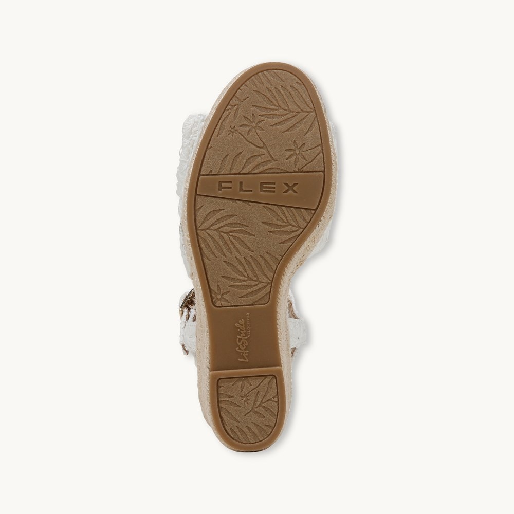 LifeStride Tahlia Wedge Dress Sandal - White Fabric