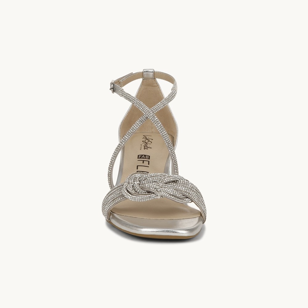 LifeStride Captivate Dress Sandal - Silver Faux Leather