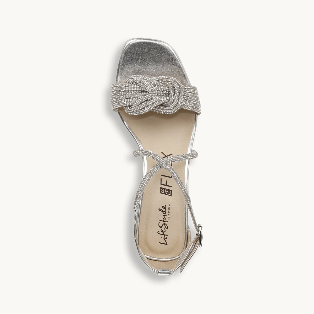 LifeStride Captivate Dress Sandal - Silver Faux Leather