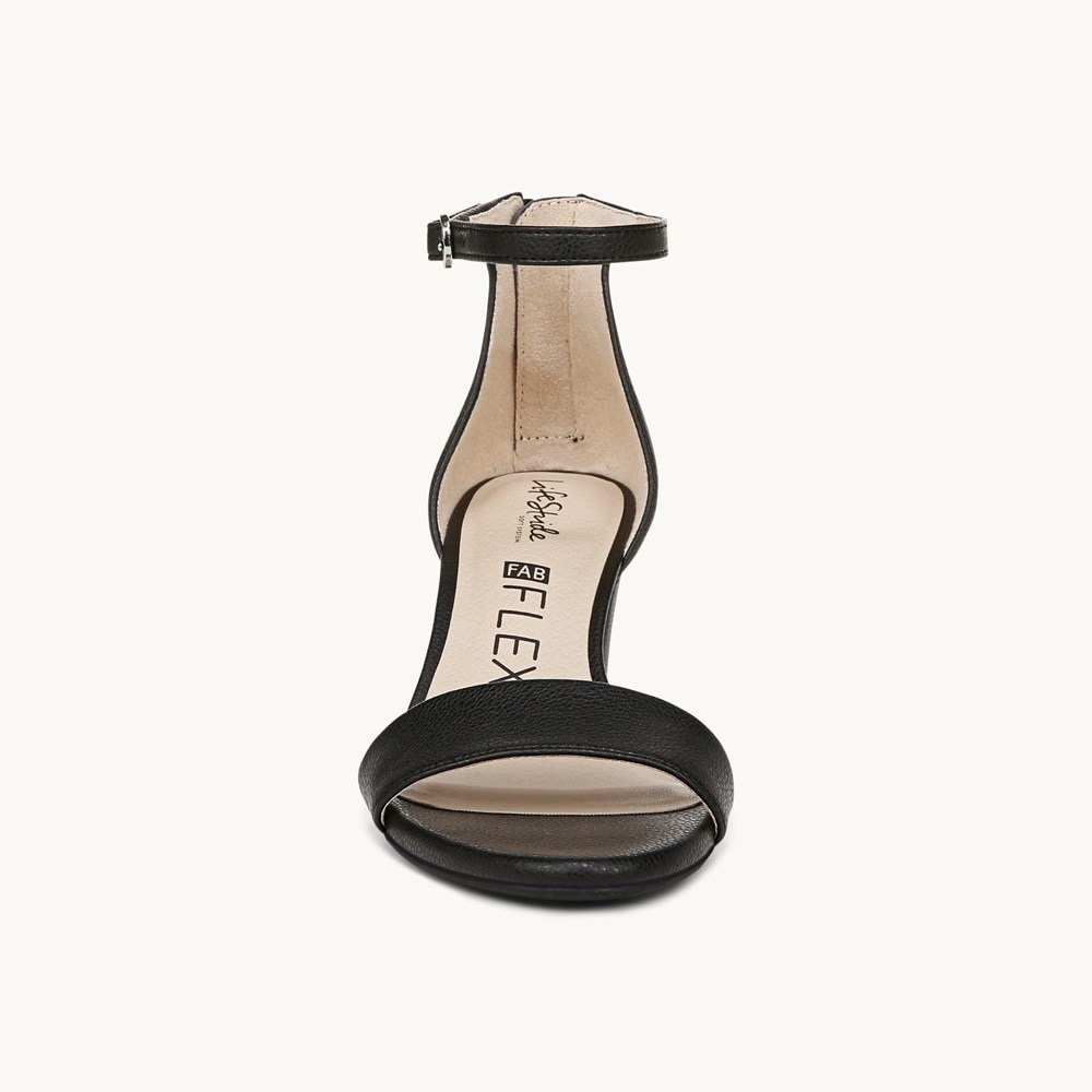 LifeStride Florence Dress Sandal - Black Faux Leather