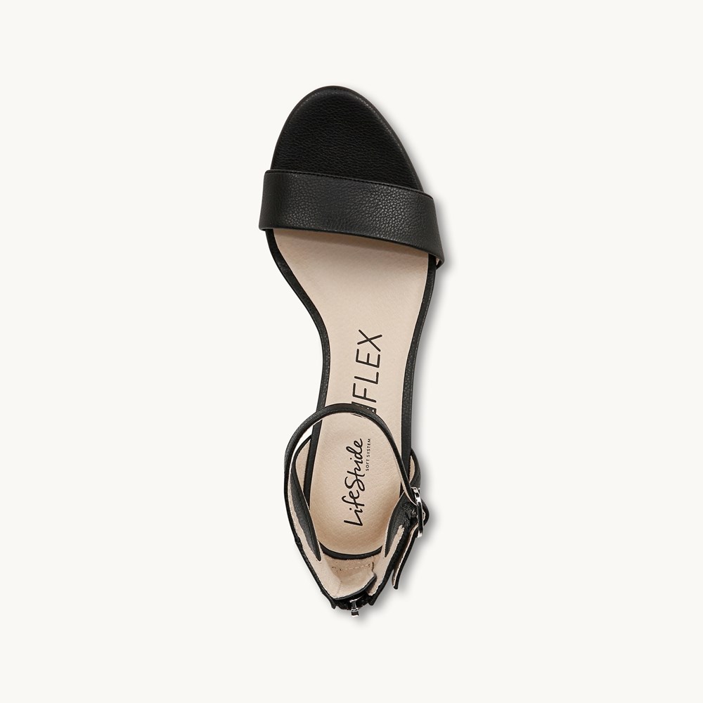 LifeStride Florence Dress Sandal - Black Faux Leather