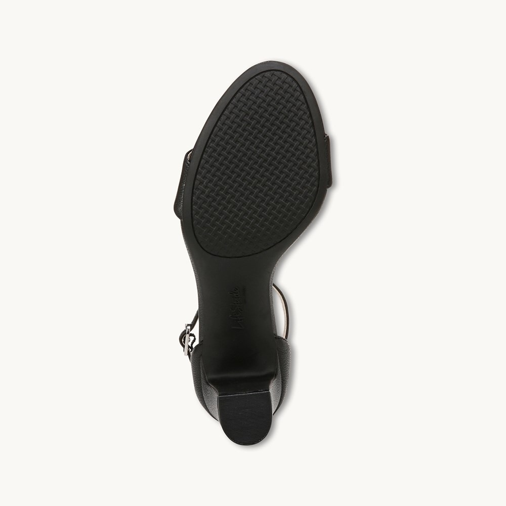 LifeStride Florence Dress Sandal - Black Faux Leather