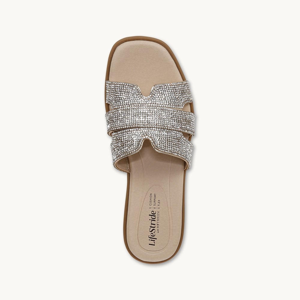 LifeStride Royalty Bling Sandal - Gold Faux Leather
