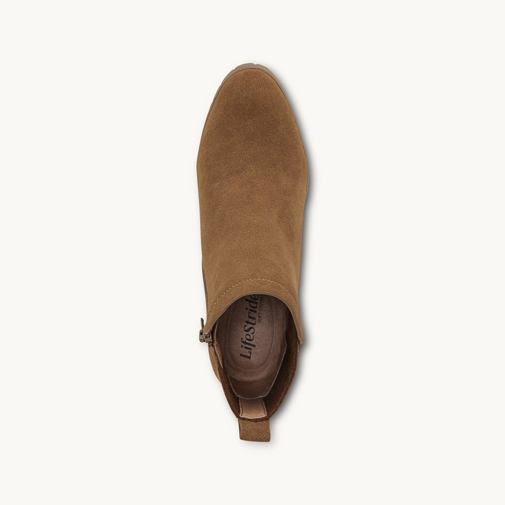 LifeStride Maggie Ankle Bootie - Fawn Brown Fabric