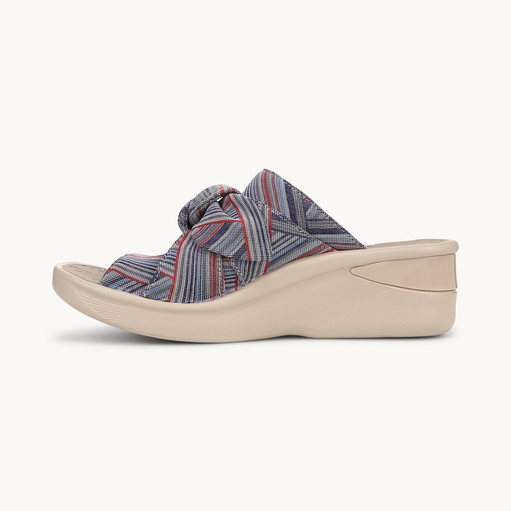 LifeStride Smile Wedge Sandal - Bright Multi Stripe Mesh Fabric