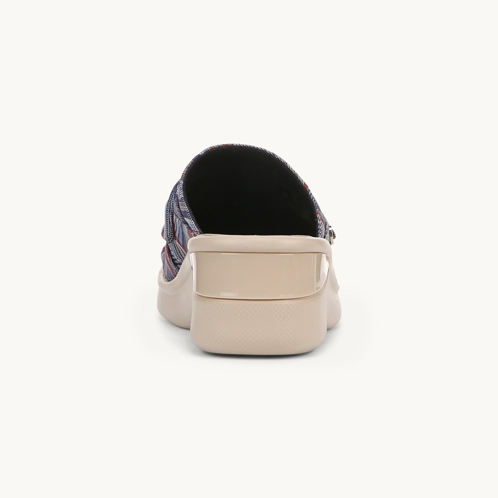 LifeStride Smile Wedge Sandal - Bright Multi Stripe Mesh Fabric