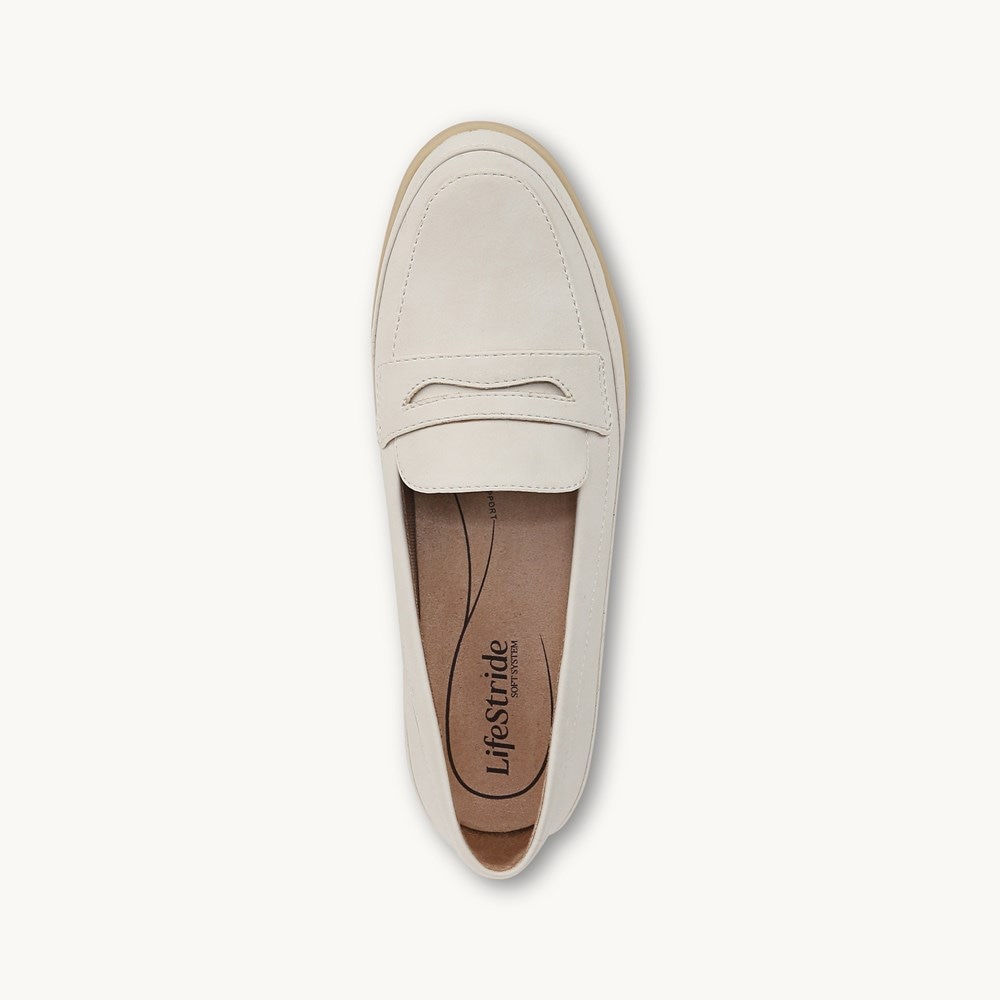 LifeStride Malta Loafer - Cloud White Faux Leather