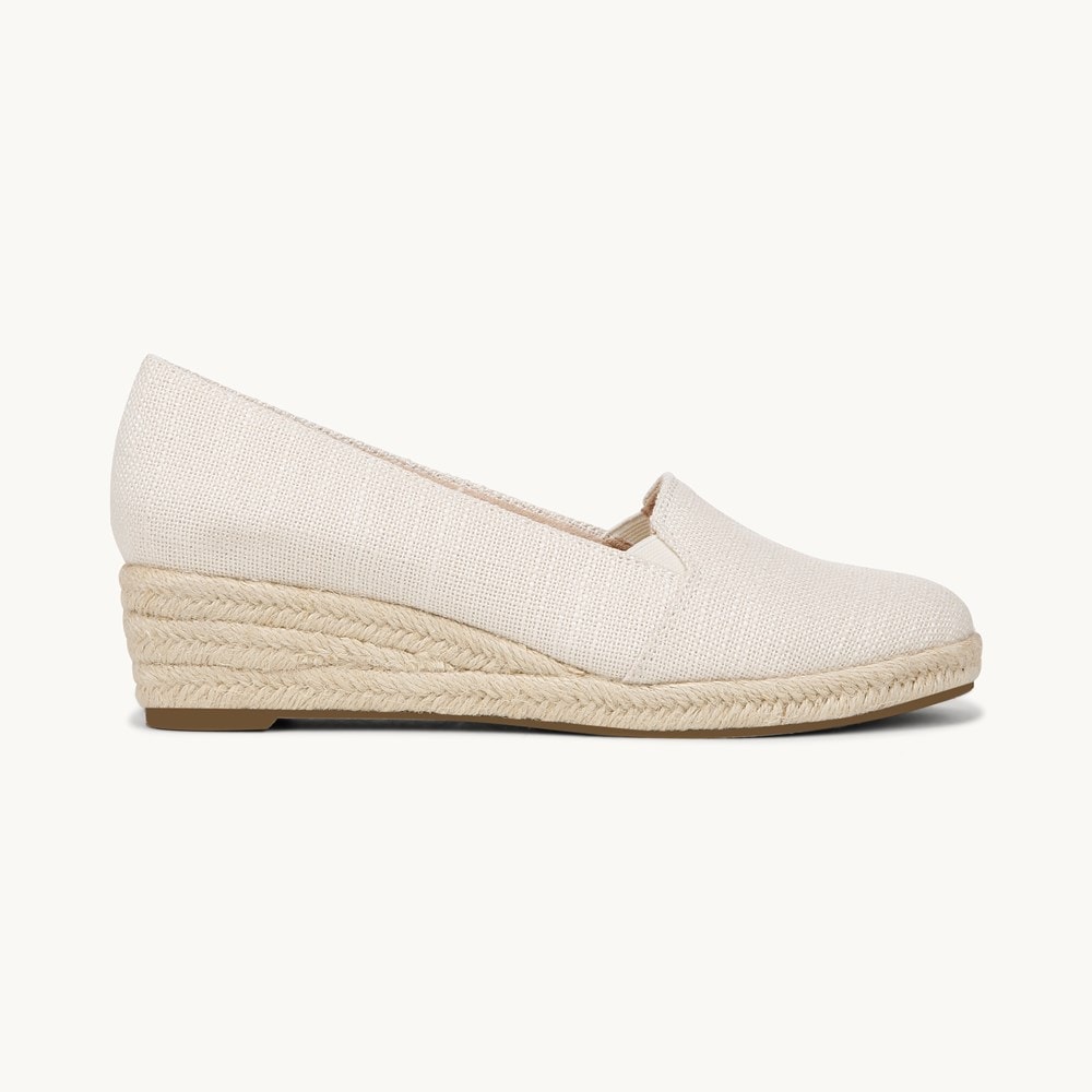 LifeStride Kamilla Wedge Slip On - Cream Fabric