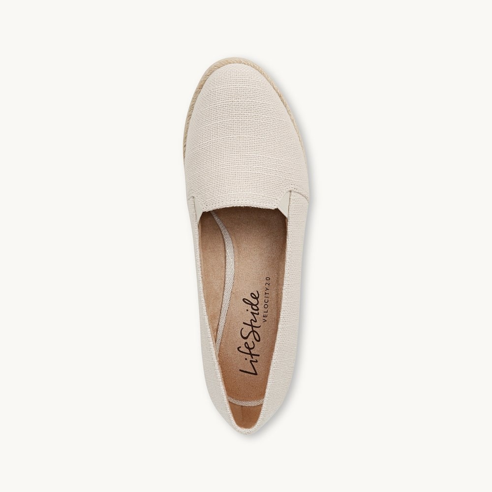 LifeStride Kamilla Wedge Slip On - Cream Fabric