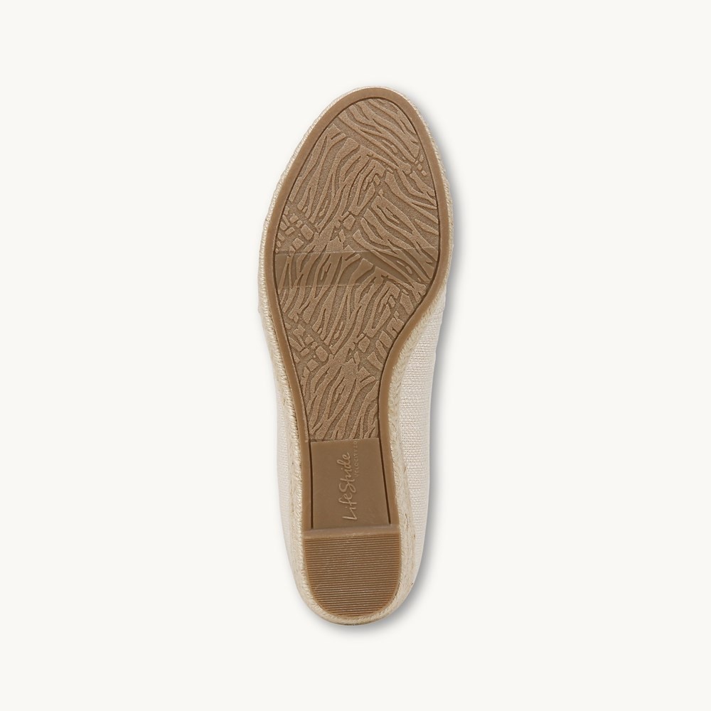 LifeStride Kamilla Wedge Slip On - Cream Fabric