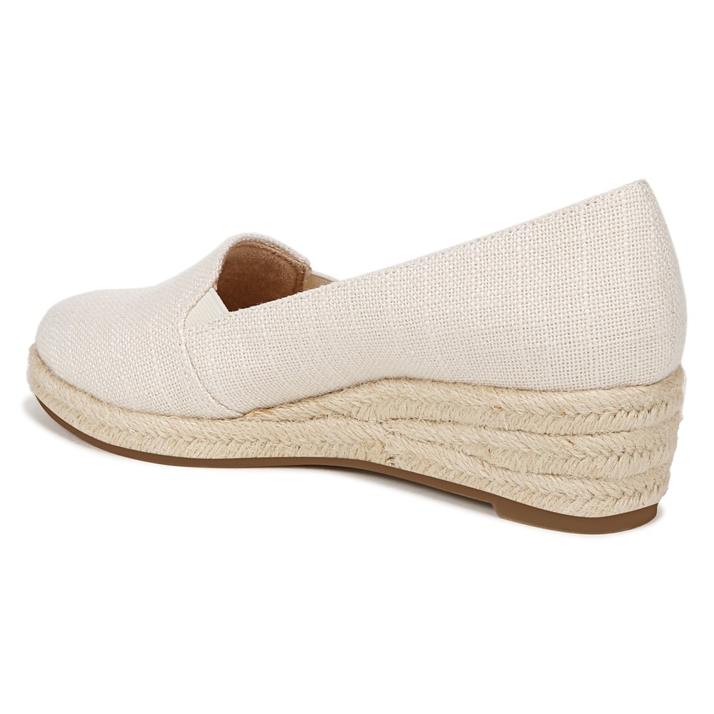LifeStride Kamilla Wedge Slip On - Cream Fabric