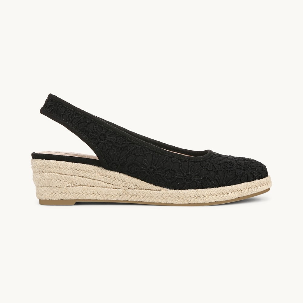 LifeStride Kayden Espadrille Wedge - Black Fabric