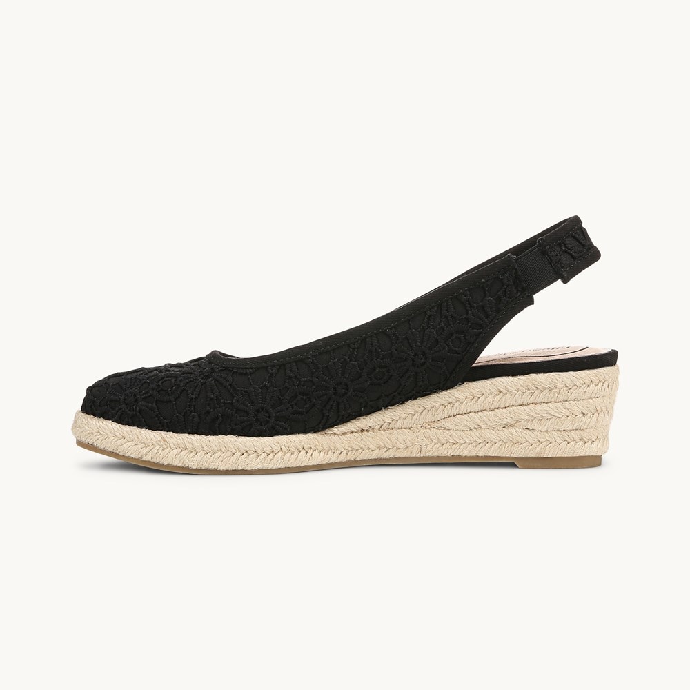 LifeStride Kayden Espadrille Wedge - Black Fabric