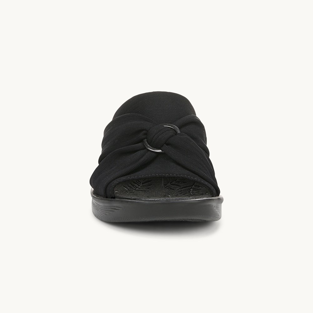 LifeStride Serenade Slide Wedge Sandal - Black Fabric