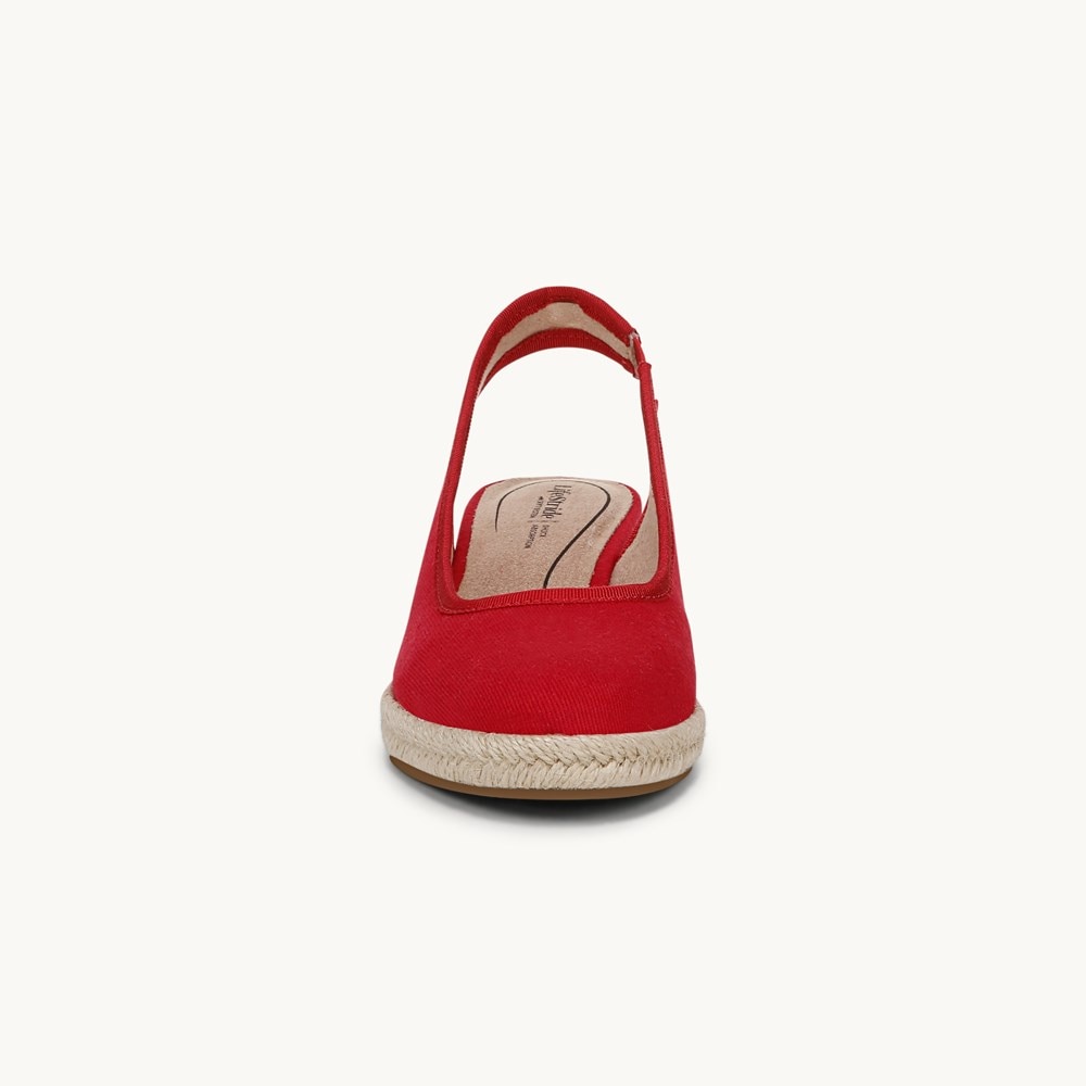 LifeStride Kayden Espadrille Wedge - Fire Red Fabric