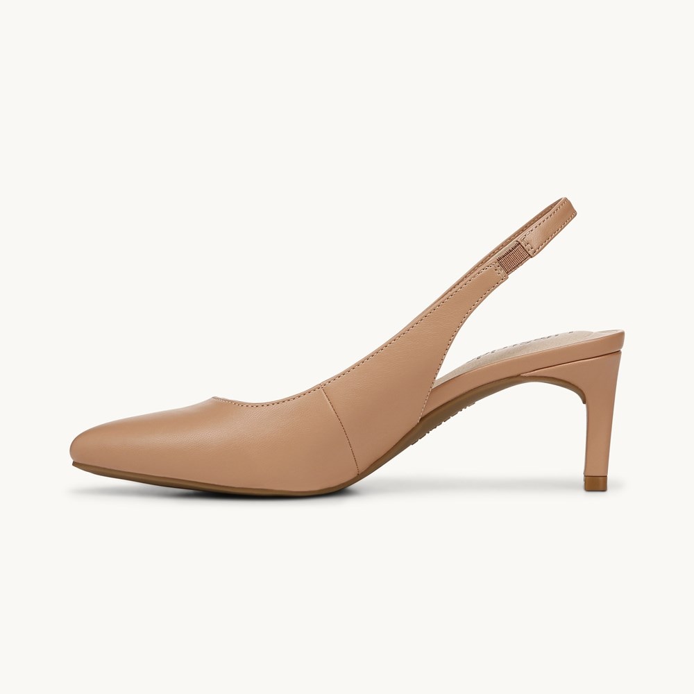 LifeStride Annalise Slingback Pump - Sienna Tan Faux Leather