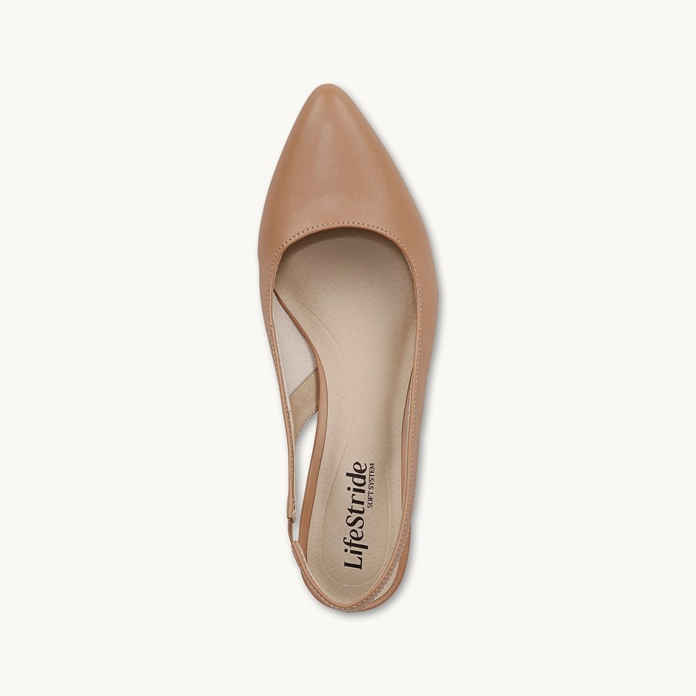 LifeStride Annalise Slingback Pump - Sienna Tan Faux Leather
