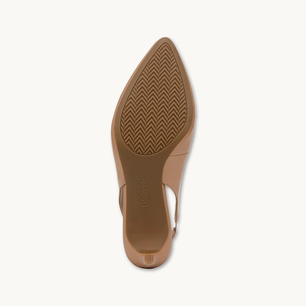 LifeStride Annalise Slingback Pump - Sienna Tan Faux Leather