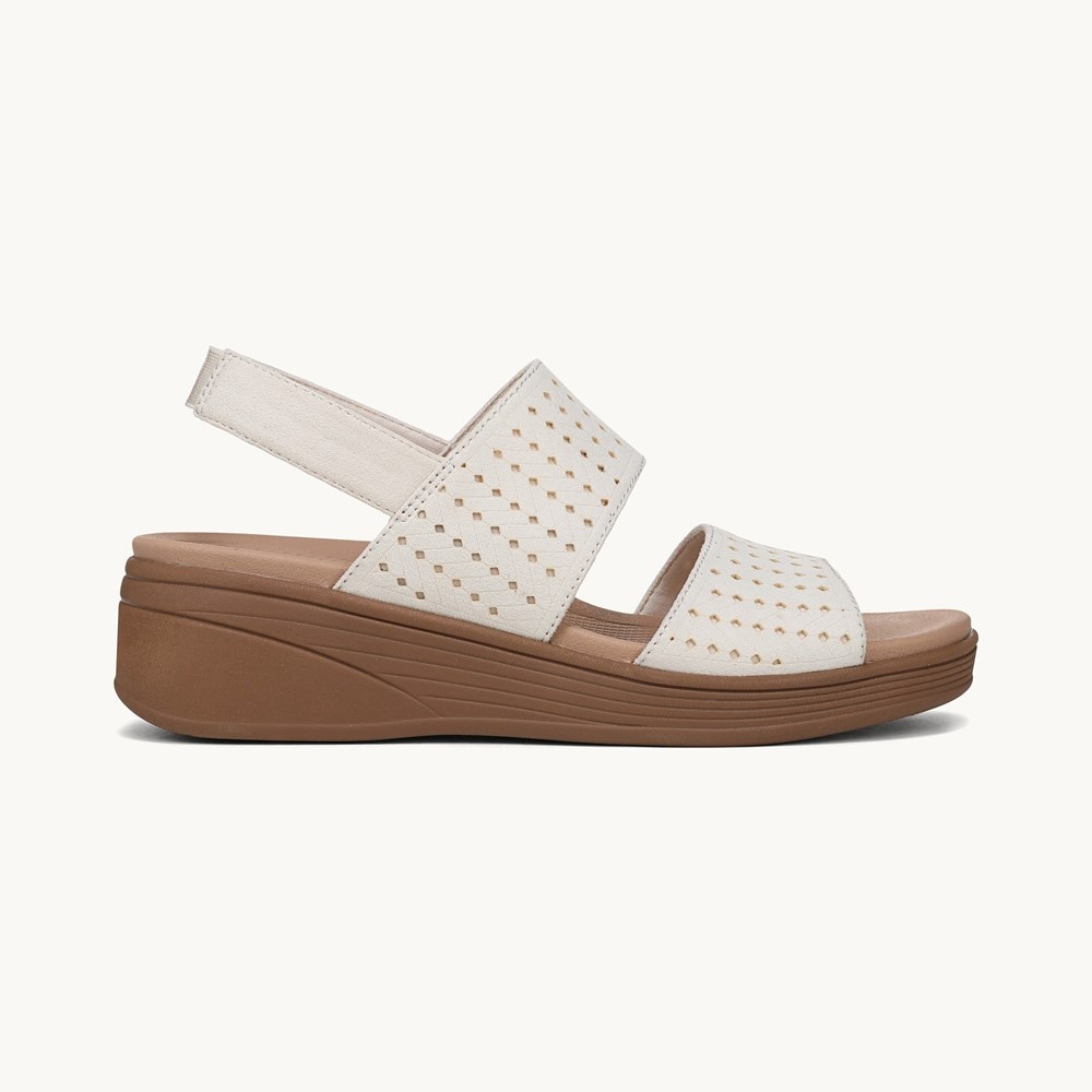 LifeStride Festive Slingback Wedge Sandal - Eggnog Stretch Fabric