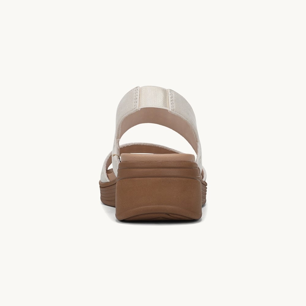 LifeStride Festive Slingback Wedge Sandal - Eggnog Stretch Fabric