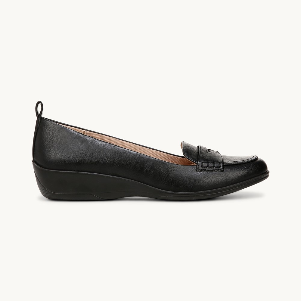 LifeStride Ivonne Loafer - Black Faux Leather