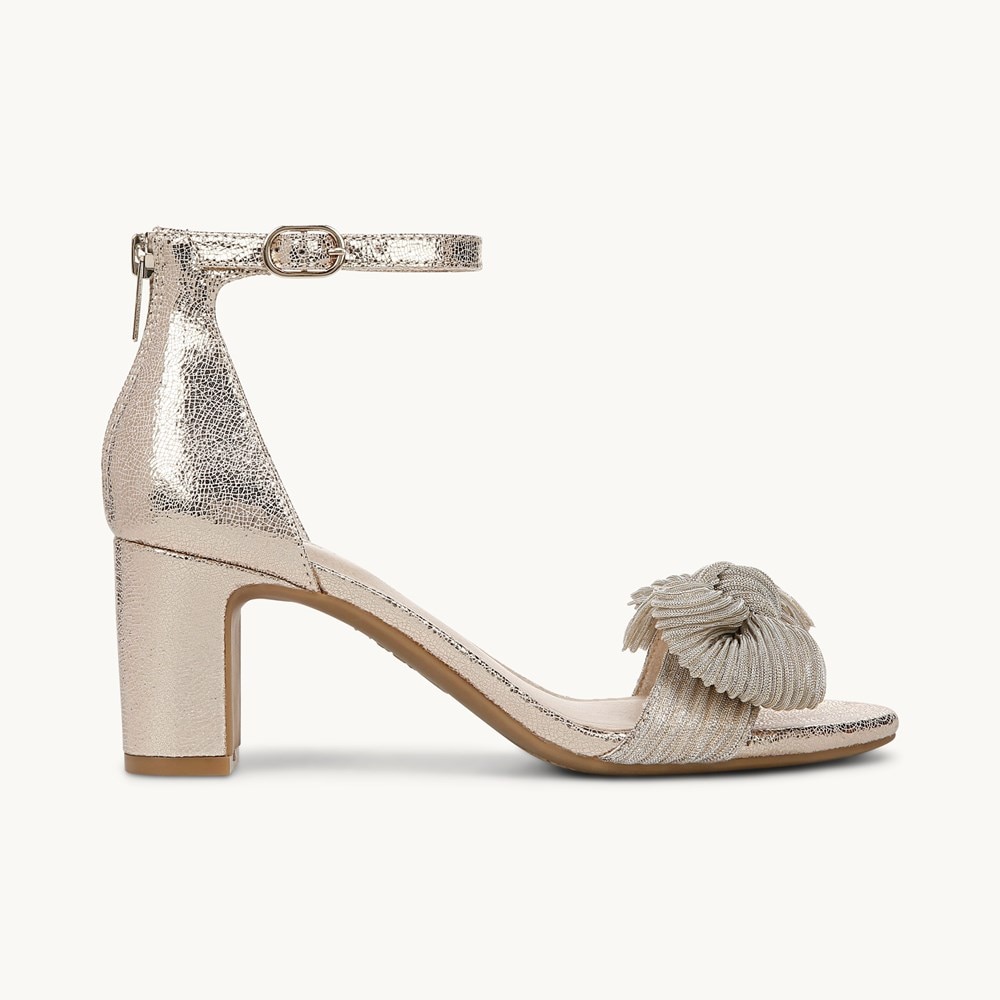 LifeStride Florence Bow Dress Sandal - Platino Faux Leather