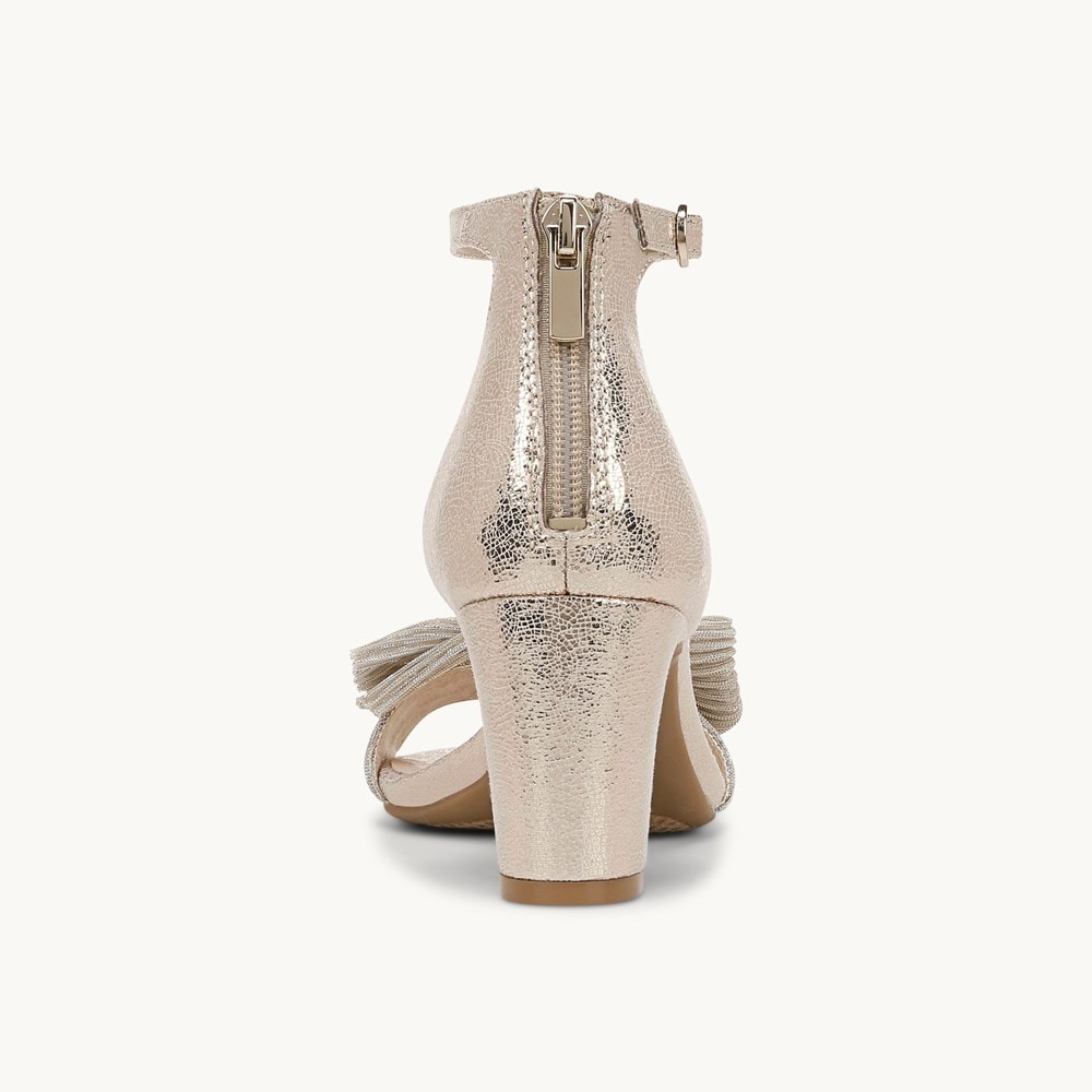 LifeStride Florence Bow Dress Sandal - Platino Faux Leather