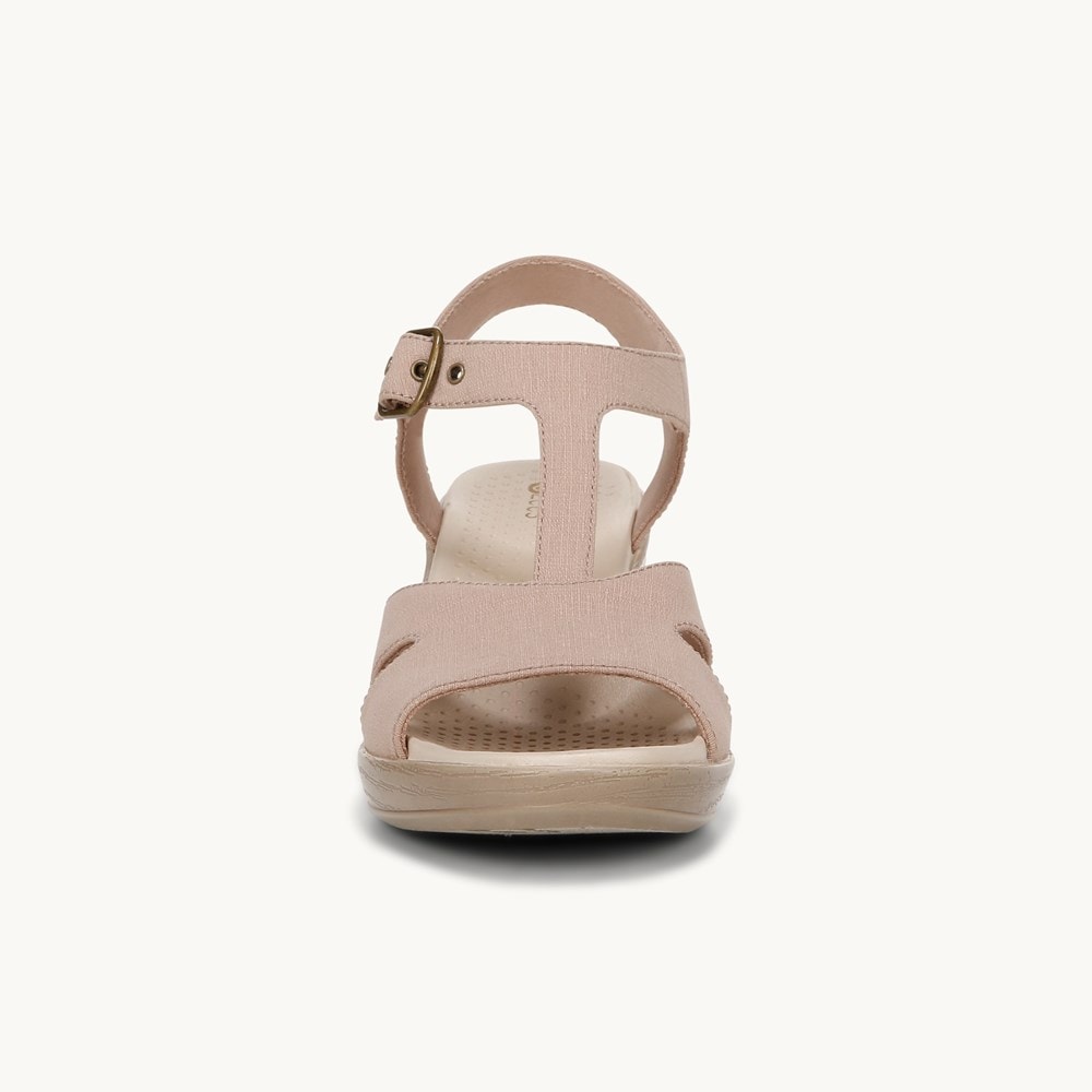 LifeStride Everly Block Heel Sandal - Biscotti Beige Fabric