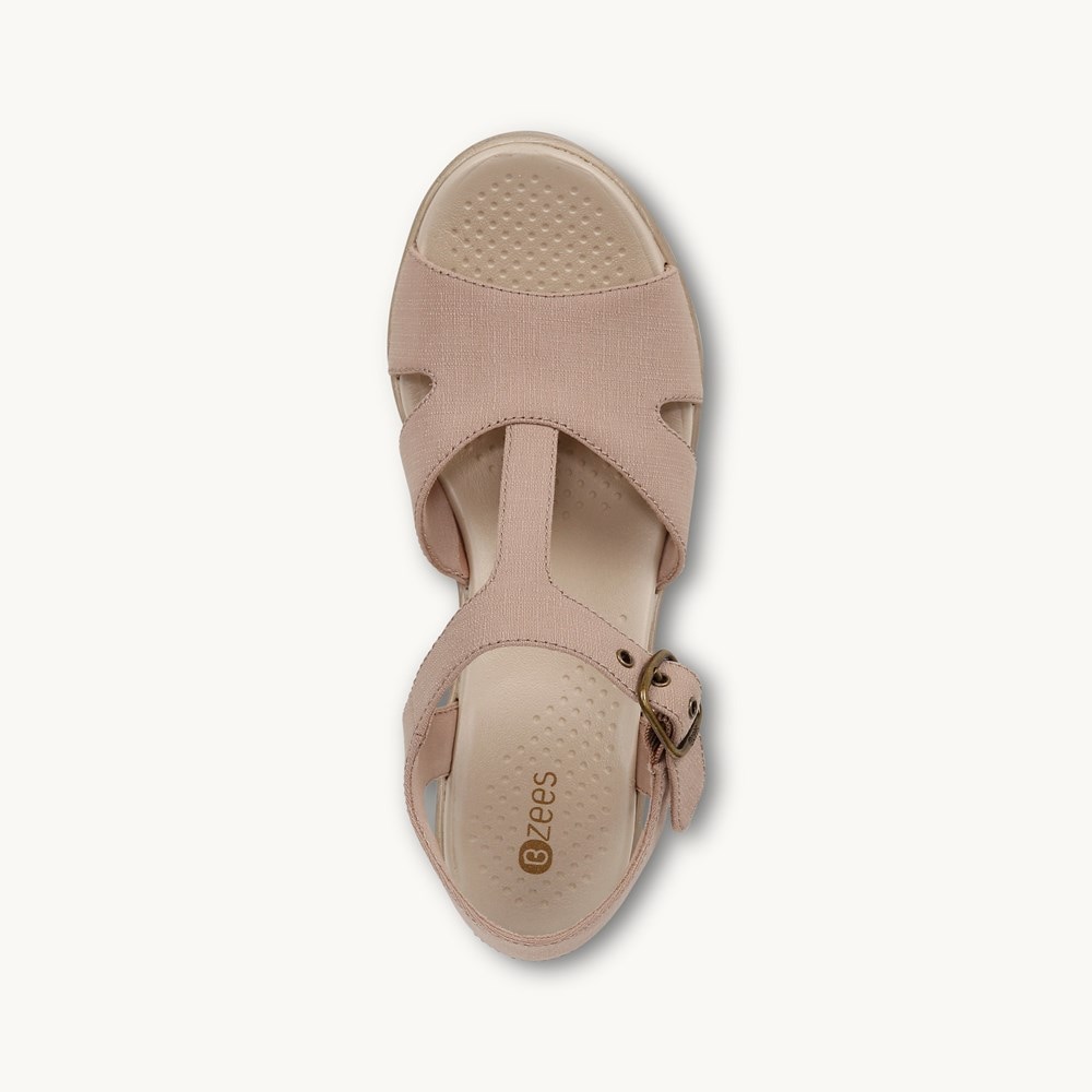 LifeStride Everly Block Heel Sandal - Biscotti Beige Fabric
