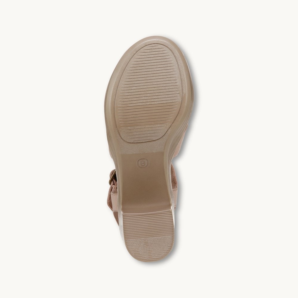 LifeStride Everly Block Heel Sandal - Biscotti Beige Fabric
