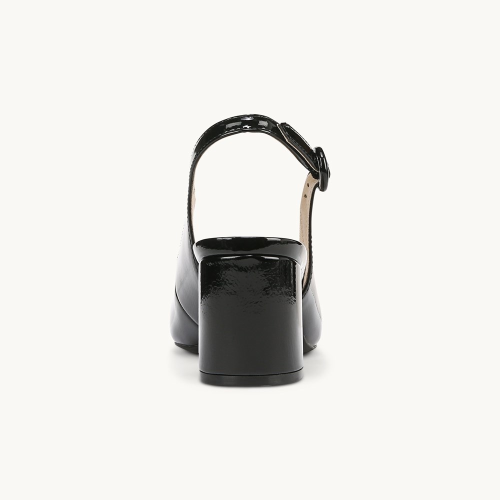 LifeStride Tia Slingback Pump - Black Faux Leather