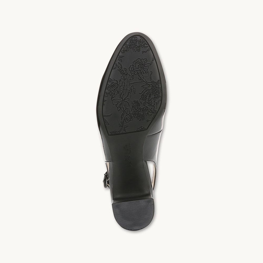 LifeStride Tia Slingback Pump - Black Faux Leather