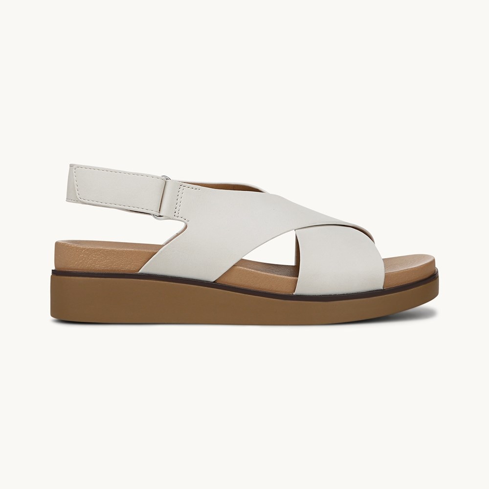 LifeStride Georgina Slingback Sandal - Cloud White Faux Leather