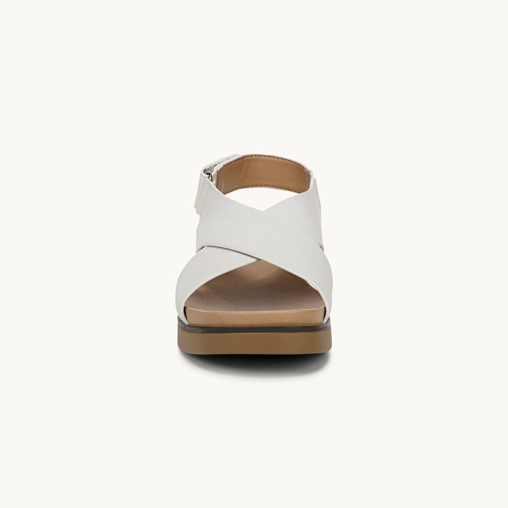 LifeStride Georgina Slingback Sandal - Cloud White Faux Leather