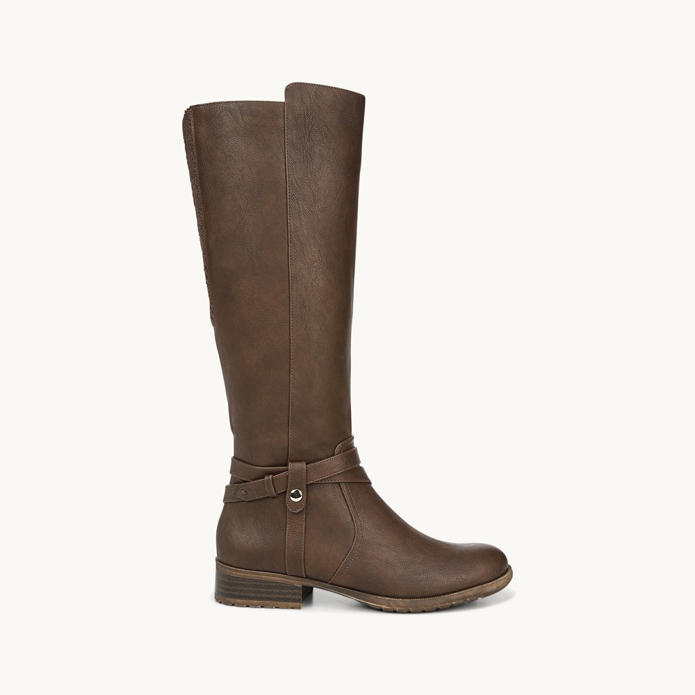 LifeStride XTrovert Wide Calf Riding Boot - Dark Tan