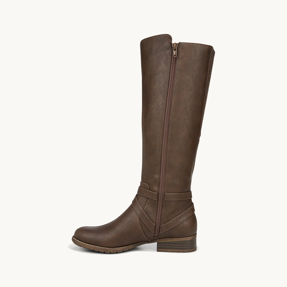 LifeStride XTrovert Wide Calf Riding Boot - Dark Tan