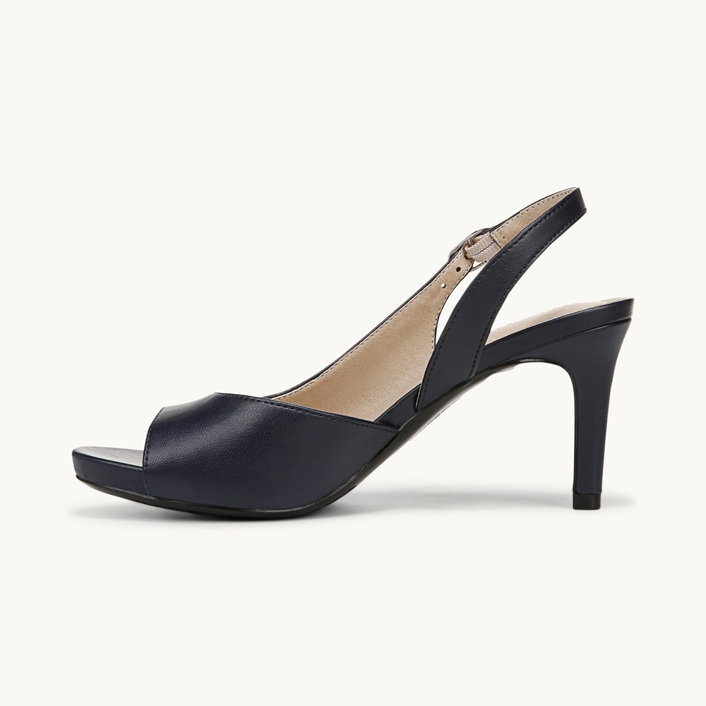 LifeStride Teller 2 Slingback Pump - Lux Navy Faux Leather