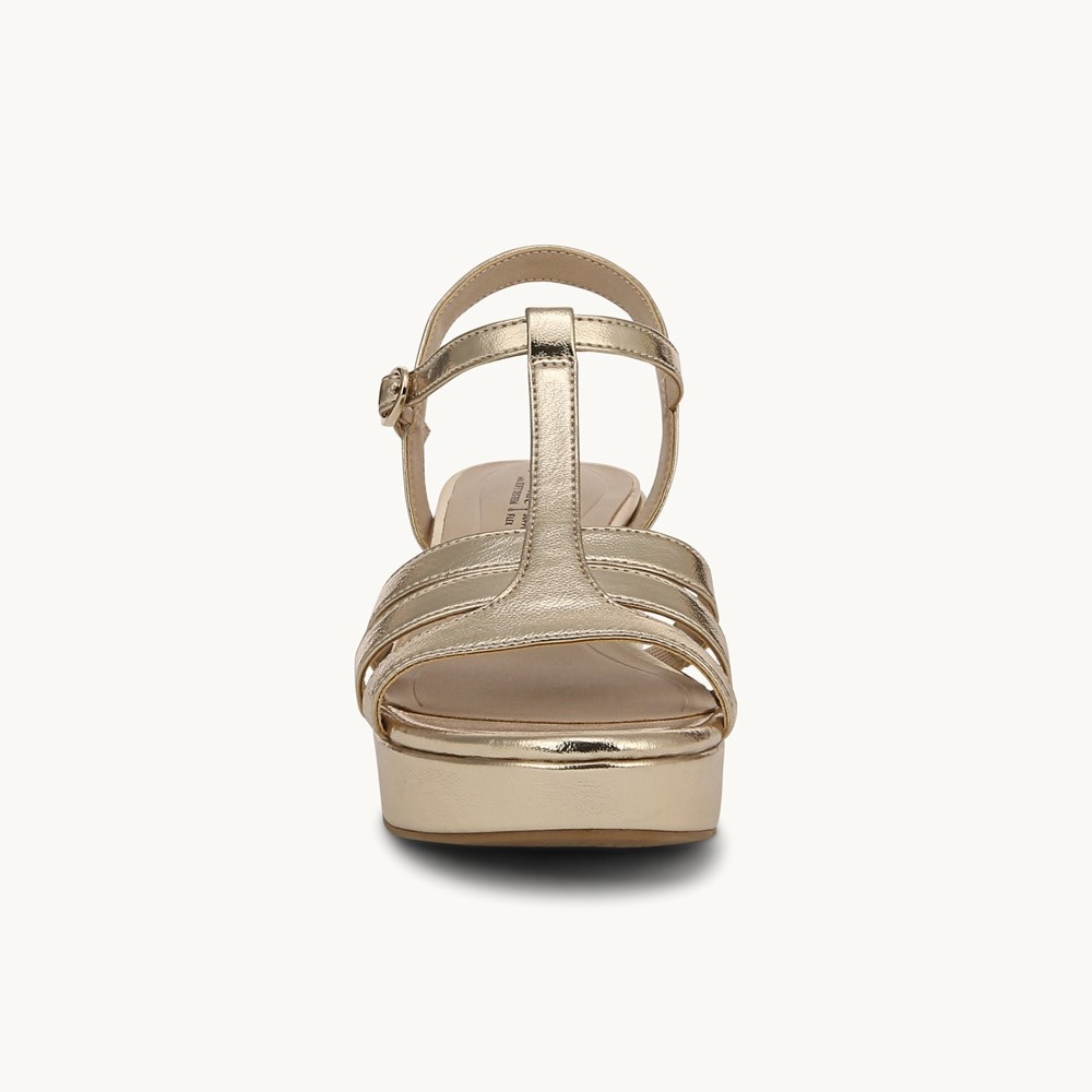 LifeStride Rio Dress Sandal - Platino Gold Faux Leather