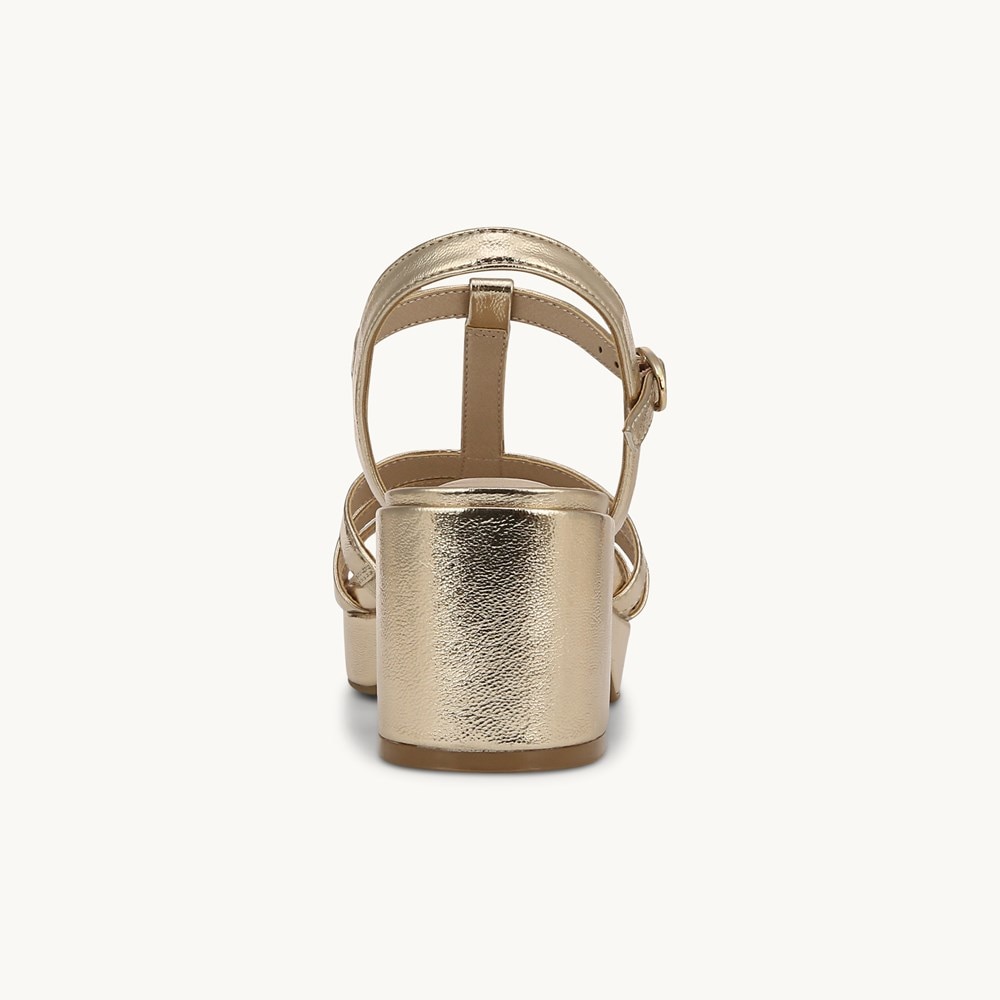 LifeStride Rio Dress Sandal - Platino Gold Faux Leather