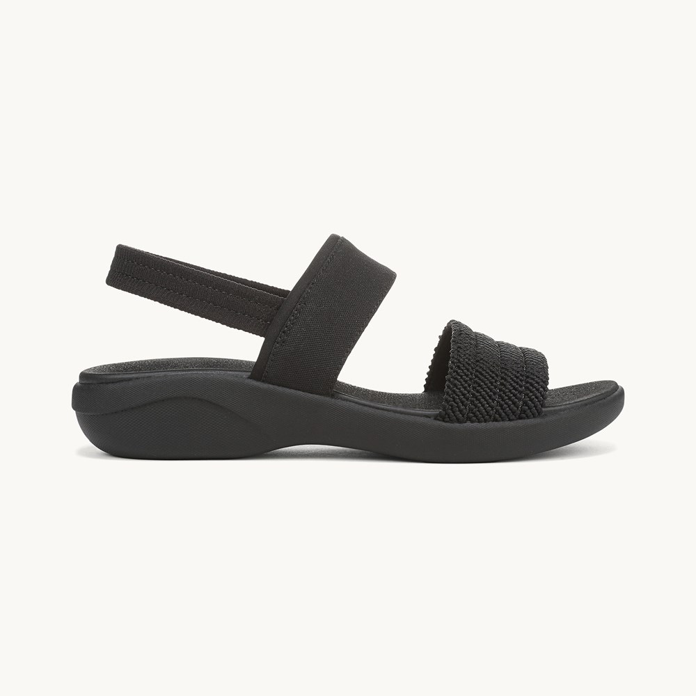 LifeStride Cali Strappy Sandal - Black Fabric