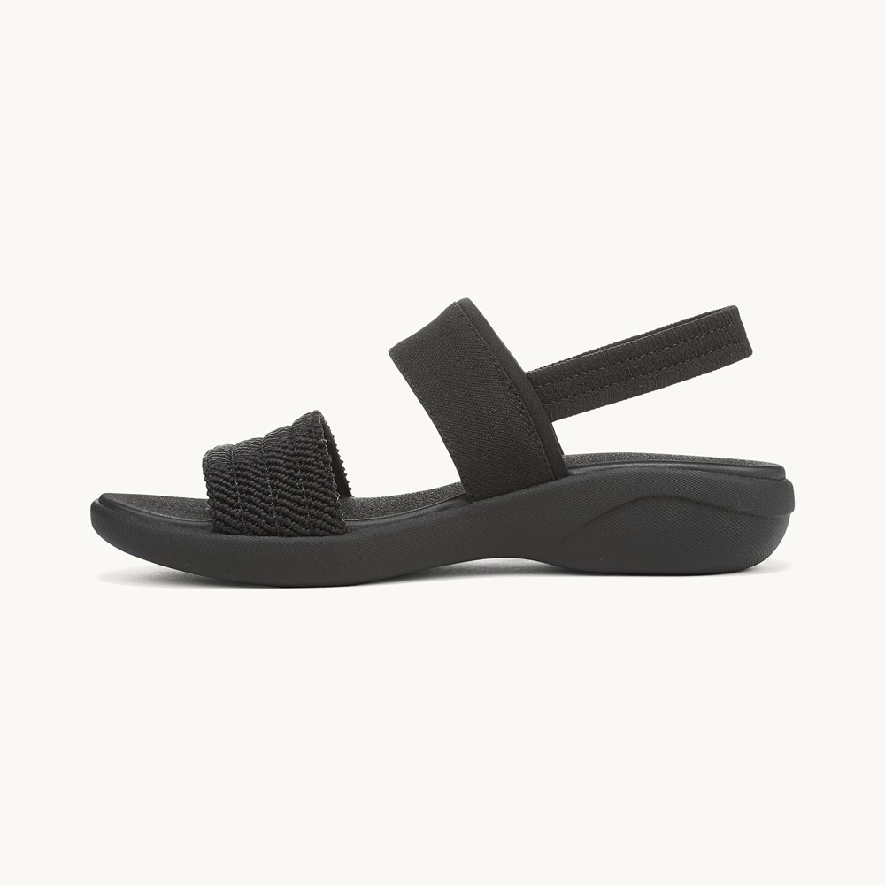 LifeStride Cali Strappy Sandal - Black Fabric