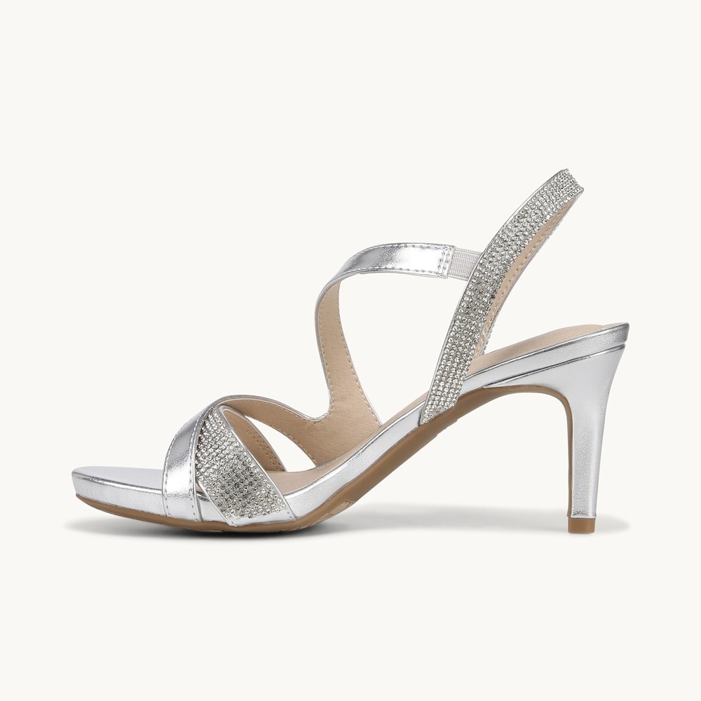 LifeStride Mia Glitz Dress Sandal - Silver Faux Leather