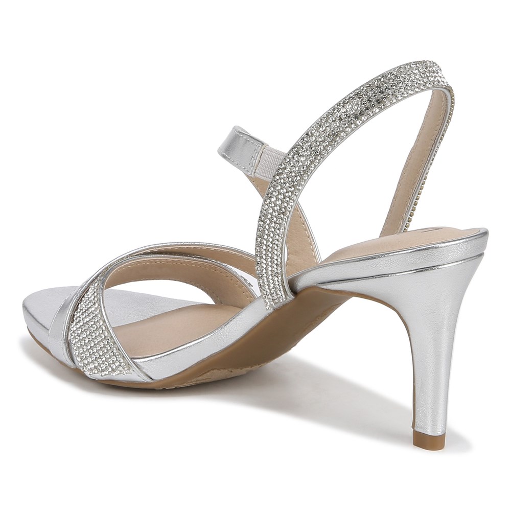LifeStride Mia Glitz Dress Sandal - Silver Faux Leather