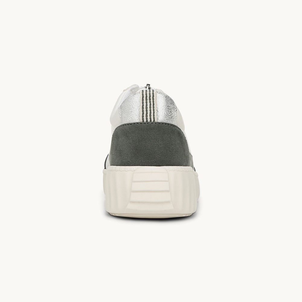 LifeStride Winner Sneaker - White/Sage Textured Fabric