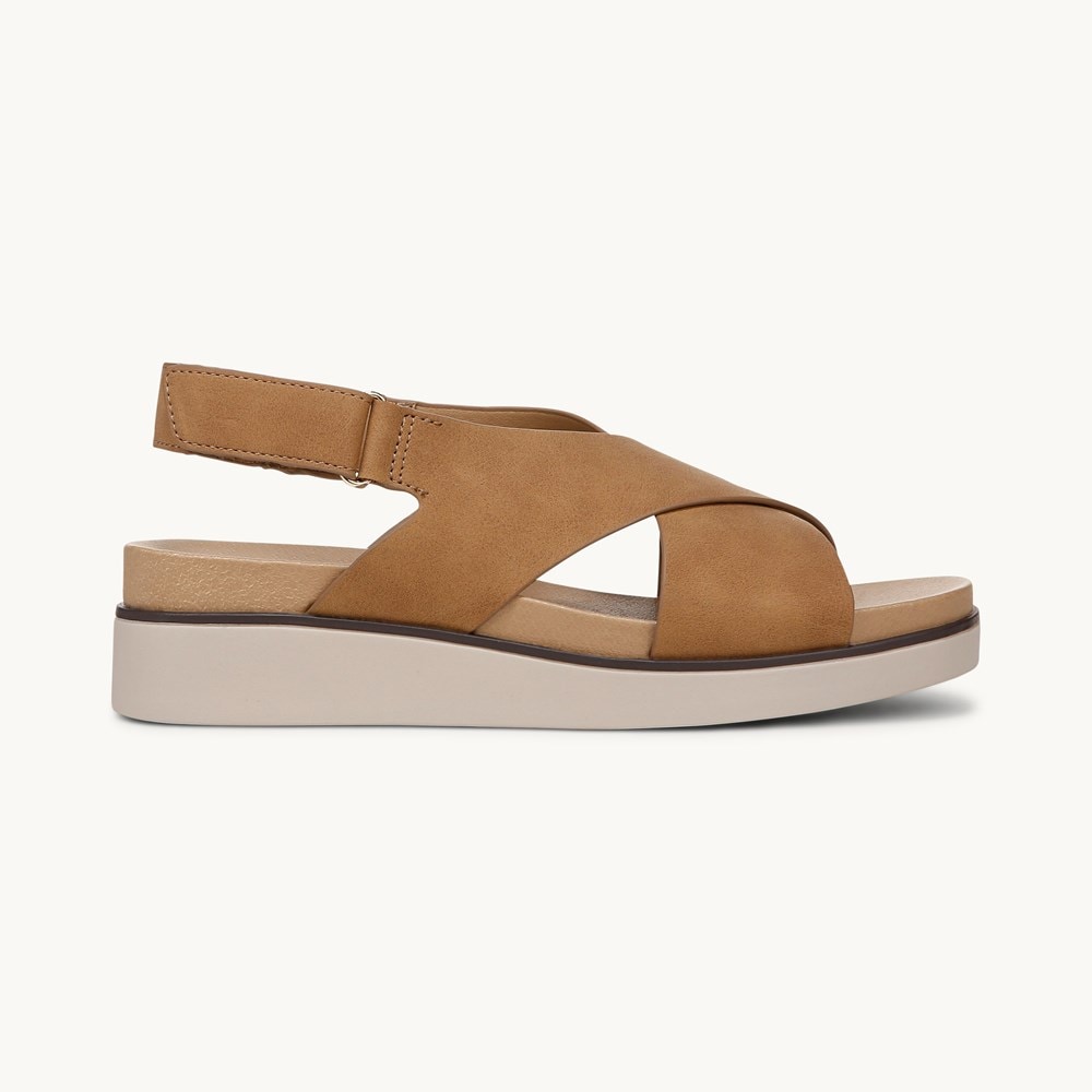 LifeStride Georgina Slingback Sandal - Tan Faux Leather