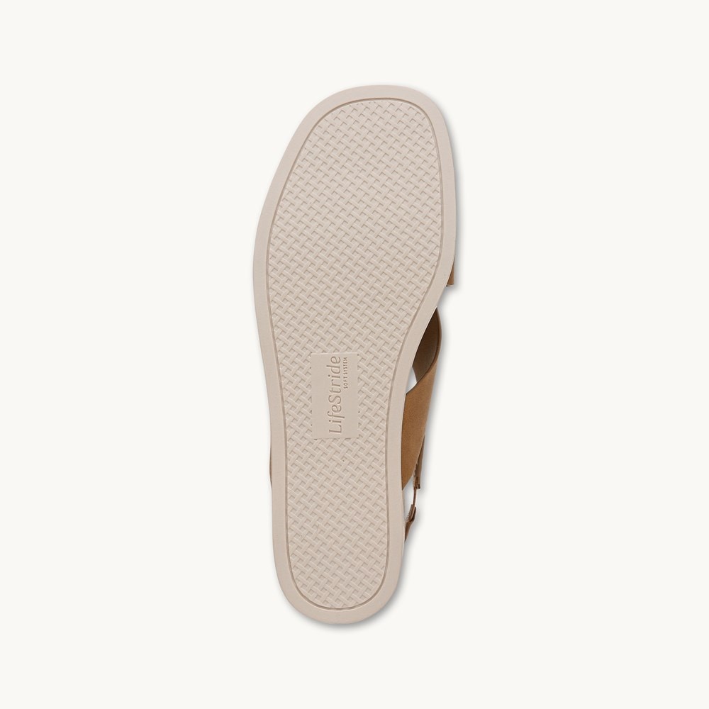 LifeStride Georgina Slingback Sandal - Tan Faux Leather