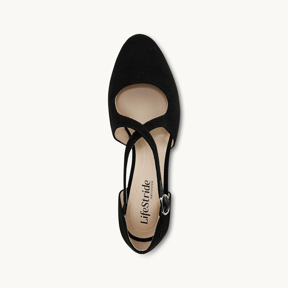 LifeStride Tracy Strappy Pump - Black Fabric