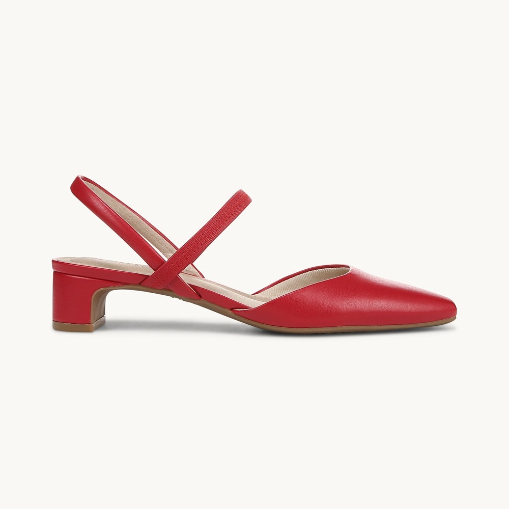 LifeStride Lainey Strappy Sandal - Fire Red Faux Leather
