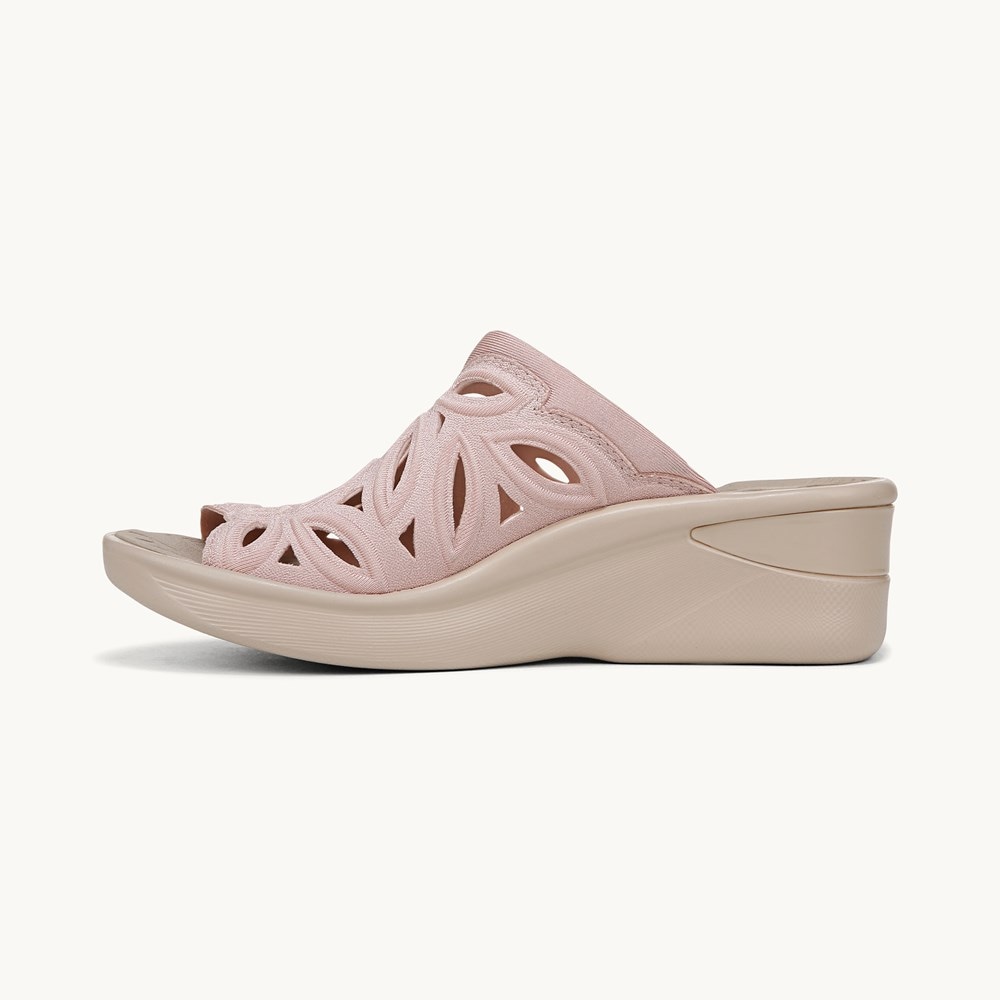 LifeStride Susie Wedge Sandal - Blush Shimmer Lycra Fabric