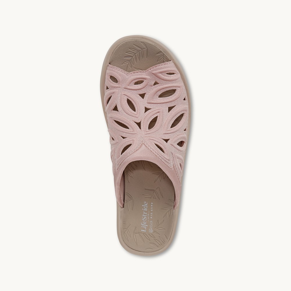 LifeStride Susie Wedge Sandal - Blush Shimmer Lycra Fabric